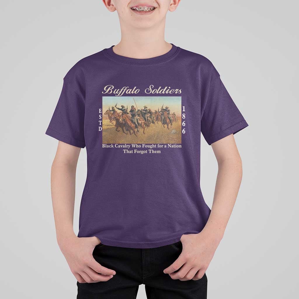 Buffalo Soldiers Black Cavalry 1866 T Shirt For Kid African American Military History Black History Gift