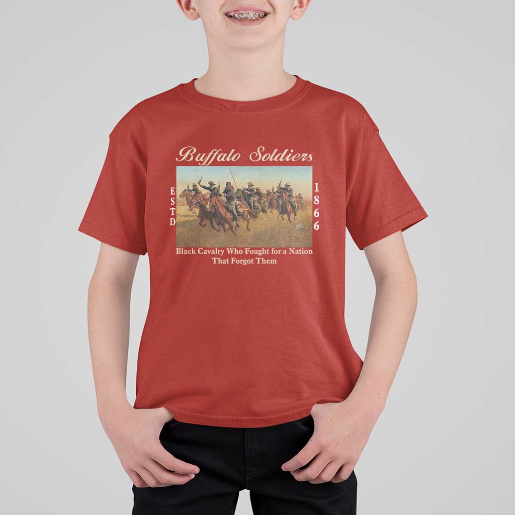 Buffalo Soldiers Black Cavalry 1866 T Shirt For Kid African American Military History Black History Gift