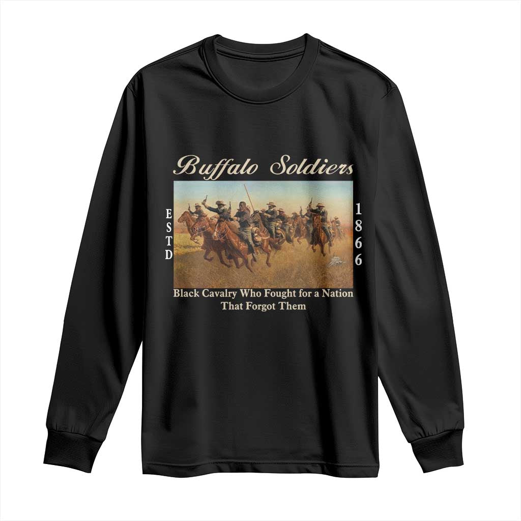 Buffalo Soldiers Black Cavalry 1866 Long Sleeve Shirt African American Military History Black History Gift