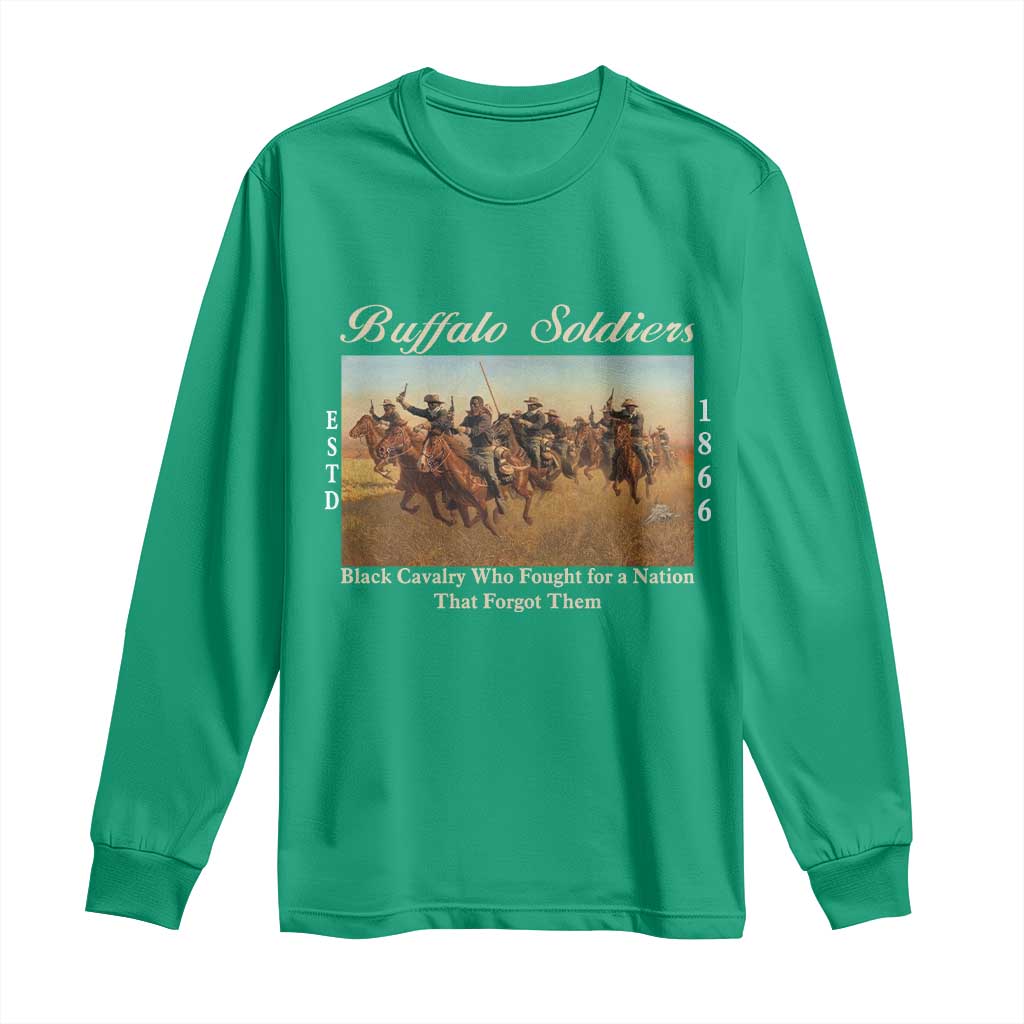 Buffalo Soldiers Black Cavalry 1866 Long Sleeve Shirt African American Military History Black History Gift