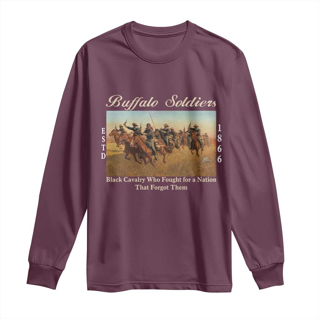 Buffalo Soldiers Black Cavalry 1866 Long Sleeve Shirt African American Military History Black History Gift