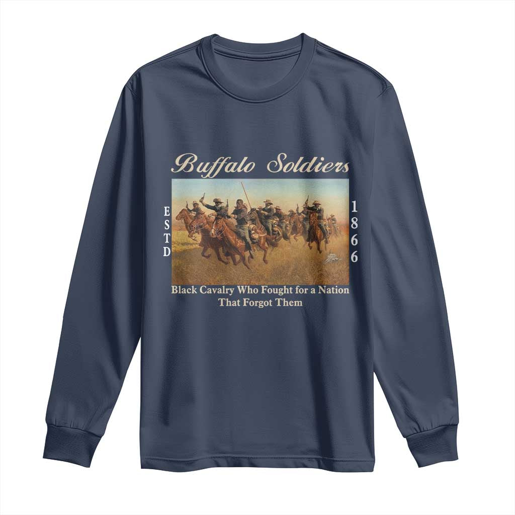 Buffalo Soldiers Black Cavalry 1866 Long Sleeve Shirt African American Military History Black History Gift