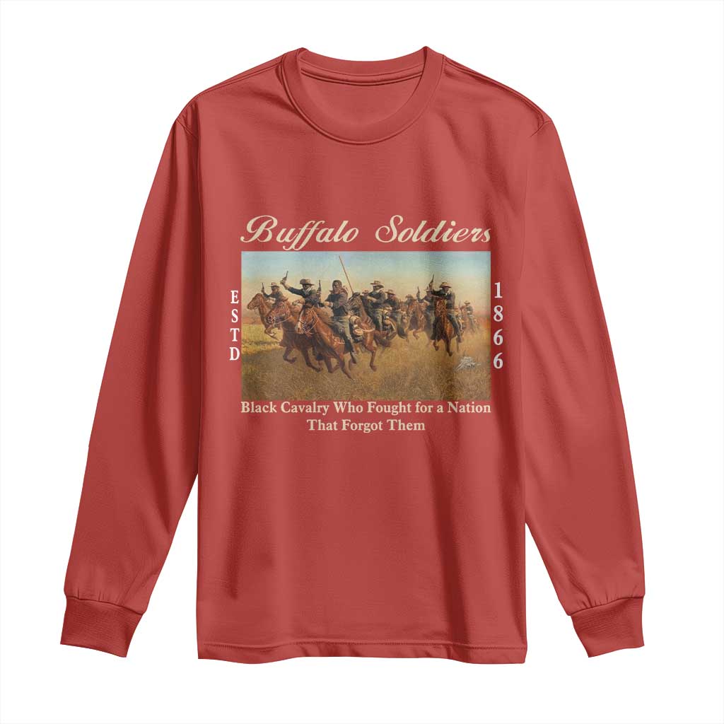 Buffalo Soldiers Black Cavalry 1866 Long Sleeve Shirt African American Military History Black History Gift