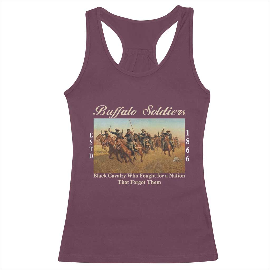 Buffalo Soldiers Black Cavalry 1866 Racerback Tank Top African American Military History Black History Gift