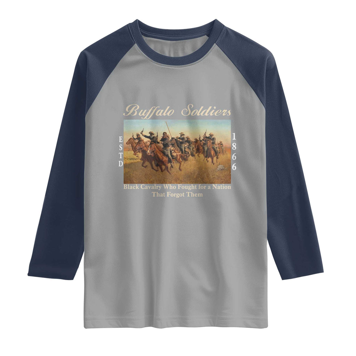 Buffalo Soldiers Black Cavalry 1866 Raglan Shirt African American Military History Black History Gift
