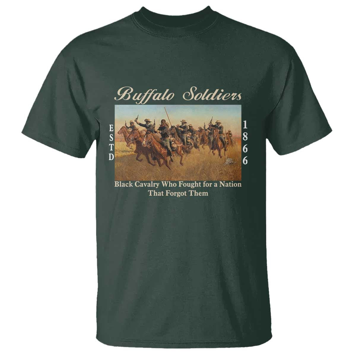 Buffalo Soldiers Black Cavalry 1866 T Shirt African American Military History Black History Gift