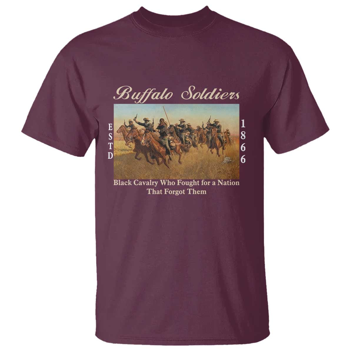 Buffalo Soldiers Black Cavalry 1866 T Shirt African American Military History Black History Gift