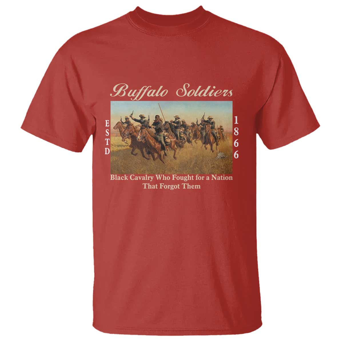 Buffalo Soldiers Black Cavalry 1866 T Shirt African American Military History Black History Gift