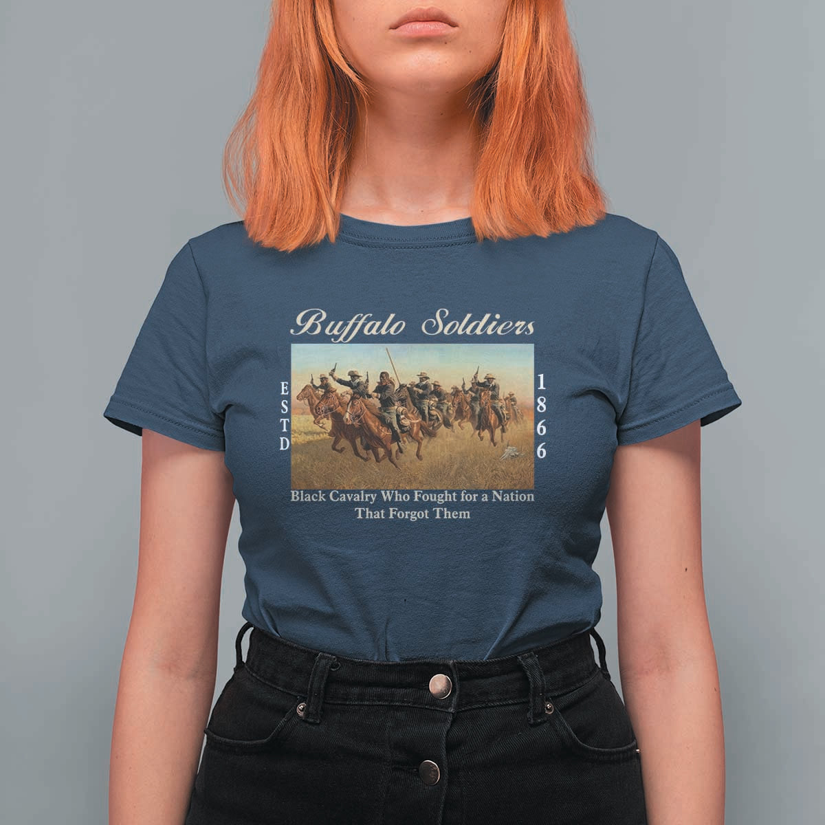 Buffalo Soldiers Black Cavalry 1866 T Shirt For Women African American Military History Black History Gift