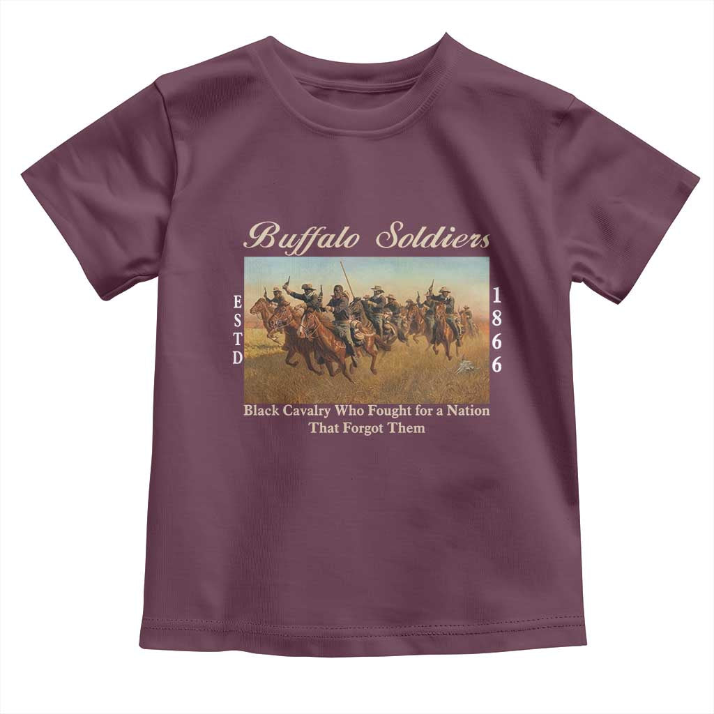 Buffalo Soldiers Black Cavalry 1866 Toddler T Shirt African American Military History Black History Gift