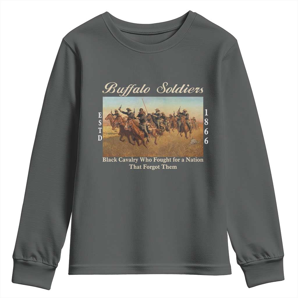Buffalo Soldiers Black Cavalry 1866 Youth Sweatshirt African American Military History Black History Gift
