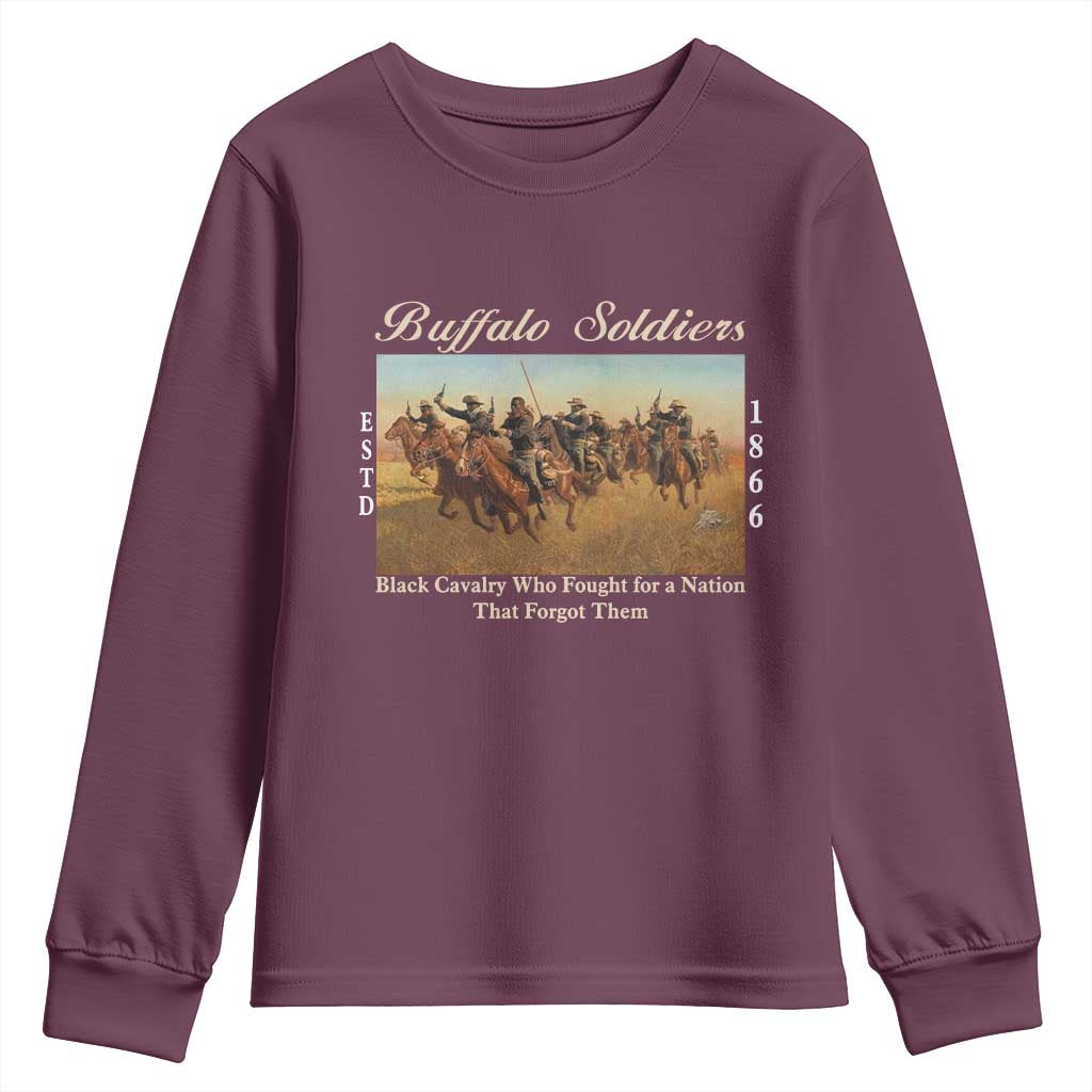 Buffalo Soldiers Black Cavalry 1866 Youth Sweatshirt African American Military History Black History Gift