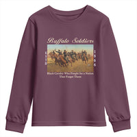 Buffalo Soldiers Black Cavalry 1866 Youth Sweatshirt African American Military History Black History Gift