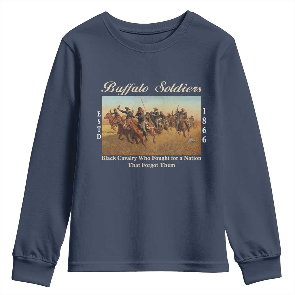 Buffalo Soldiers Black Cavalry 1866 Youth Sweatshirt African American Military History Black History Gift