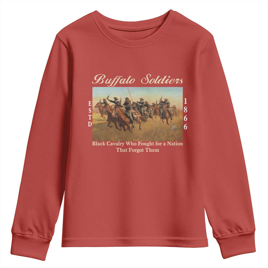 Buffalo Soldiers Black Cavalry 1866 Youth Sweatshirt African American Military History Black History Gift