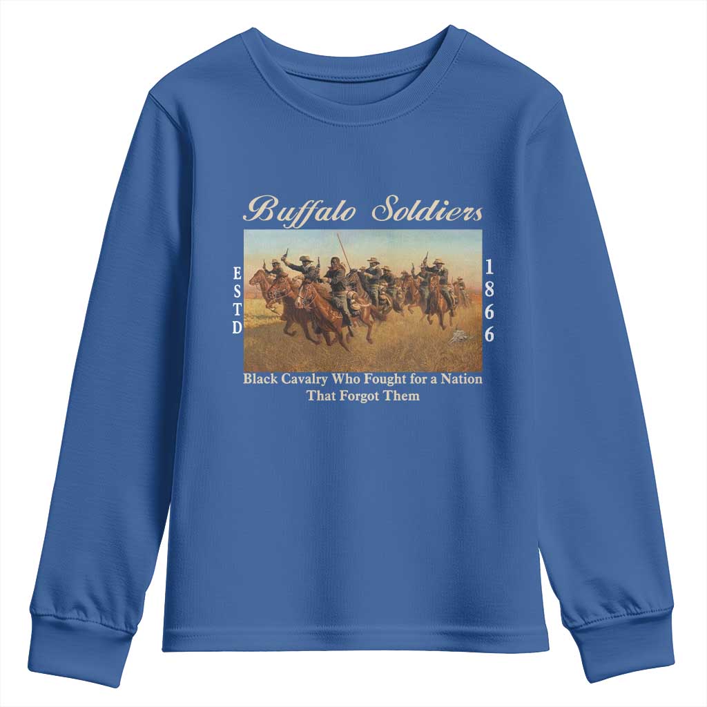 Buffalo Soldiers Black Cavalry 1866 Youth Sweatshirt African American Military History Black History Gift