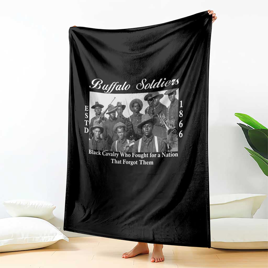 Buffalo Soldiers 1866 African American Cavalry Throw Blanket Black History Military Heritage Gift