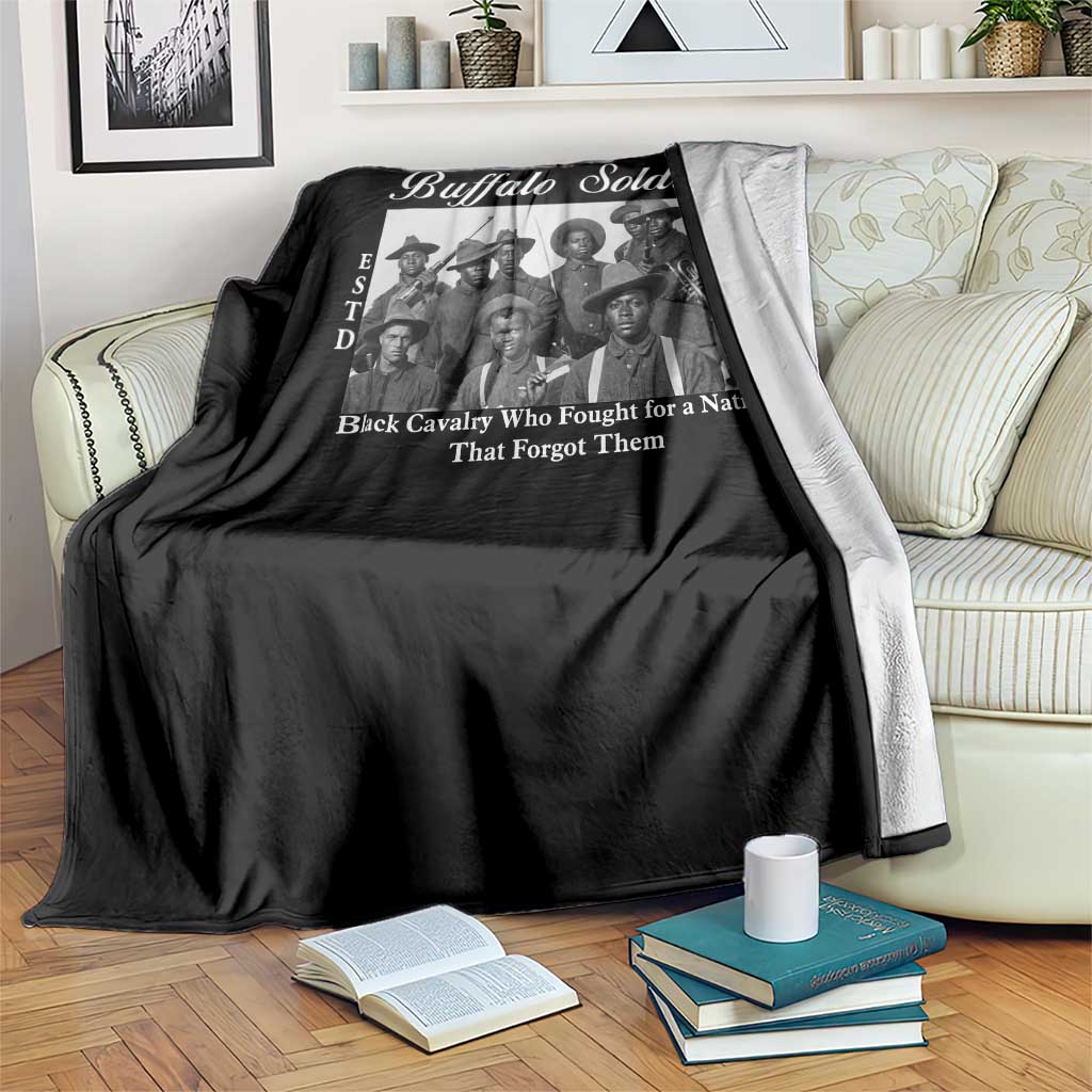 Buffalo Soldiers 1866 African American Cavalry Throw Blanket Black History Military Heritage Gift