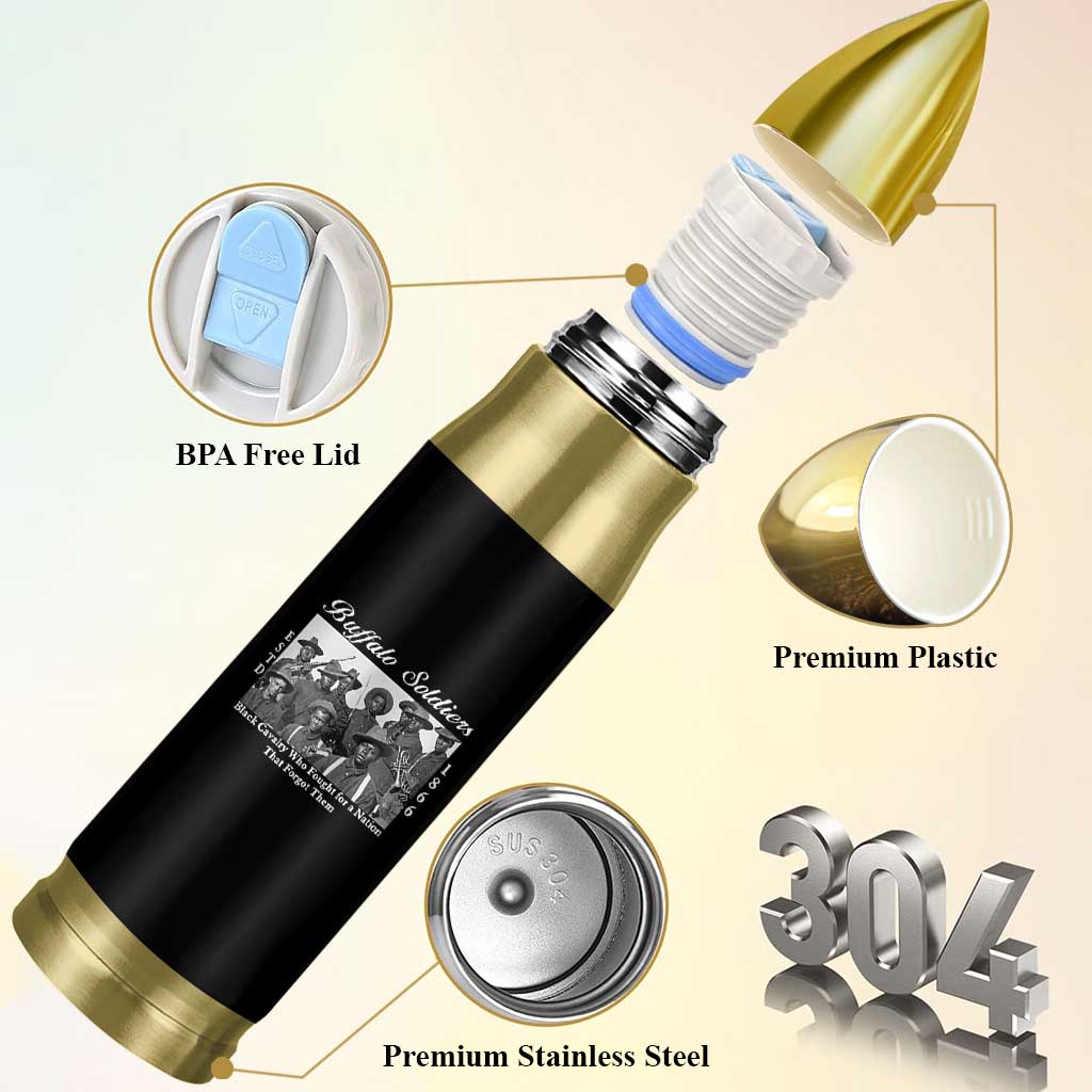Buffalo Soldiers 1866 African American Cavalry Bullet Tumbler Black History Military Heritage Gift