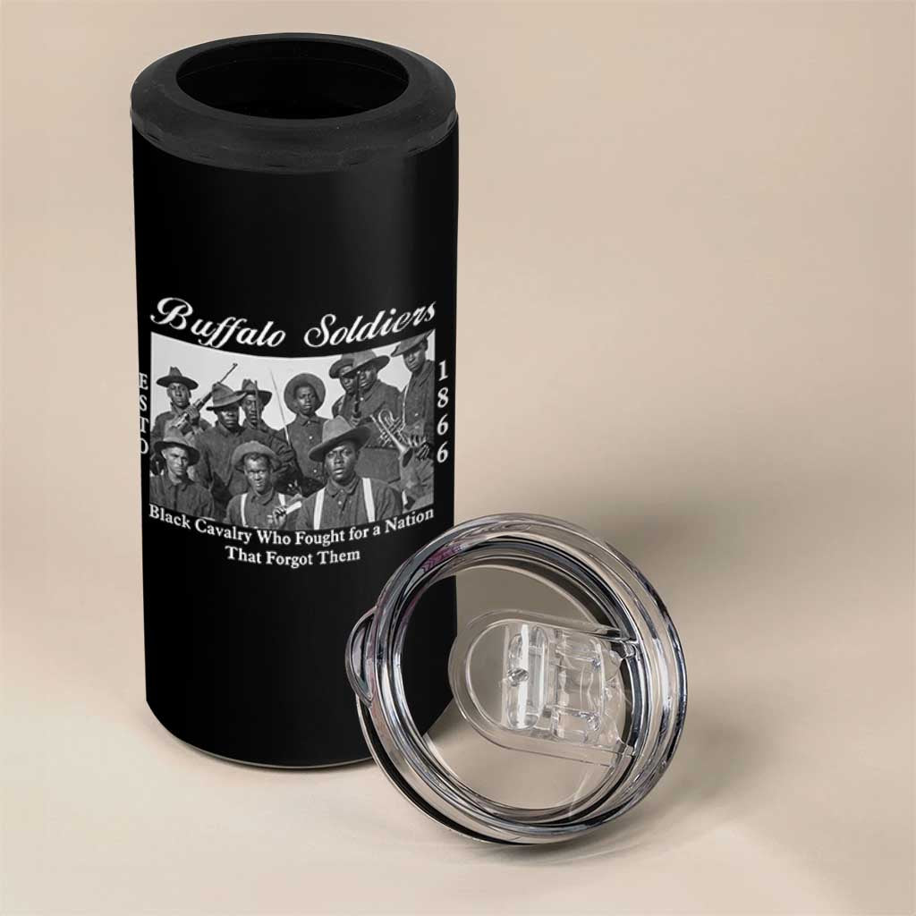 Buffalo Soldiers 1866 African American Cavalry 4 in 1 Can Cooler Tumbler Black History Military Heritage Gift