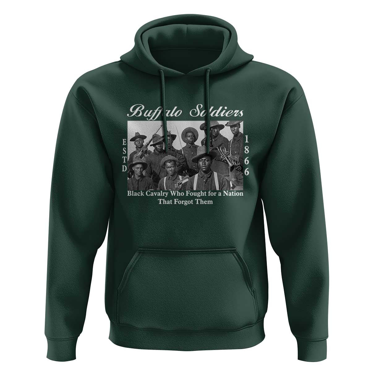 Buffalo Soldiers 1866 African American Cavalry Hoodie Black History Military Heritage Gift