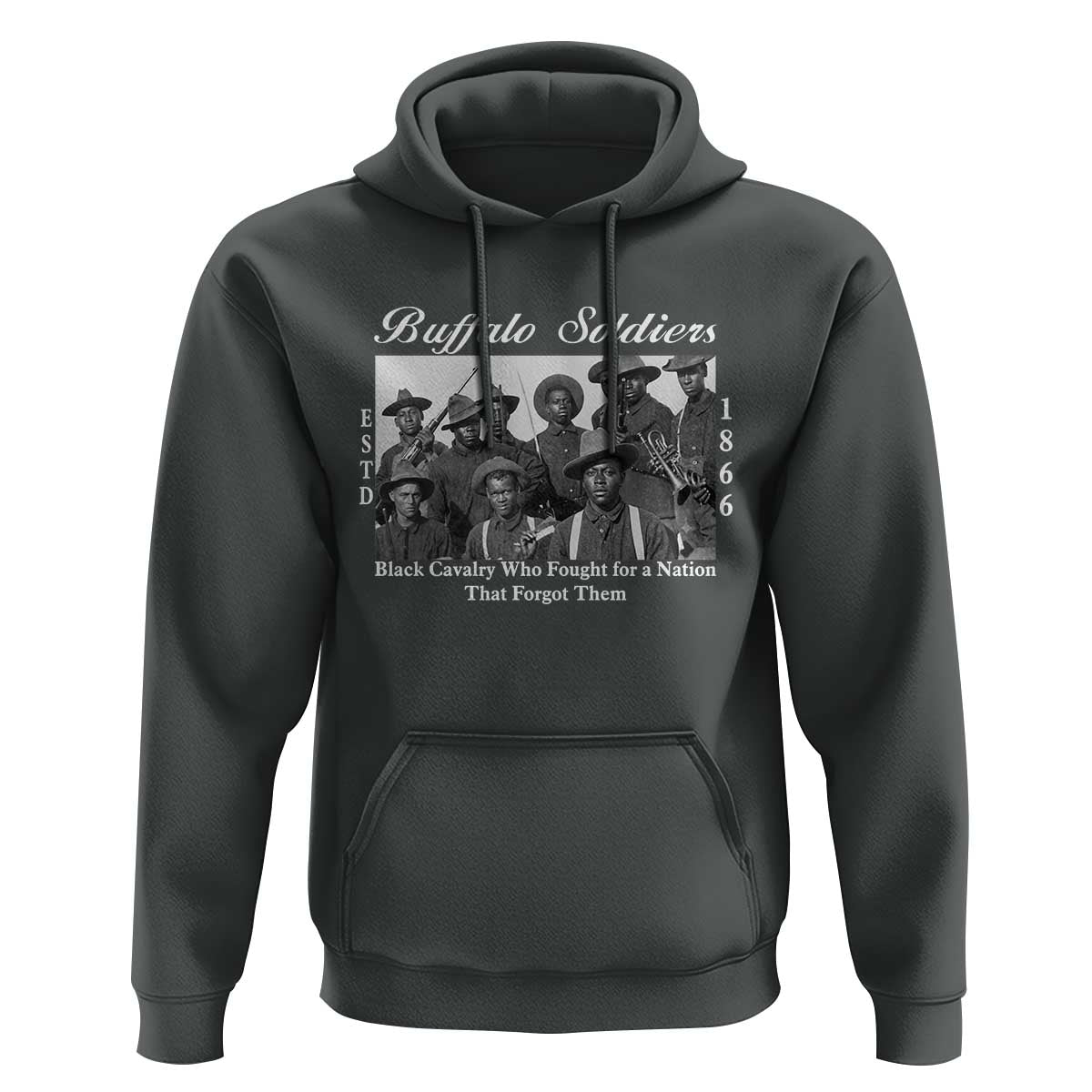 Buffalo Soldiers 1866 African American Cavalry Hoodie Black History Military Heritage Gift
