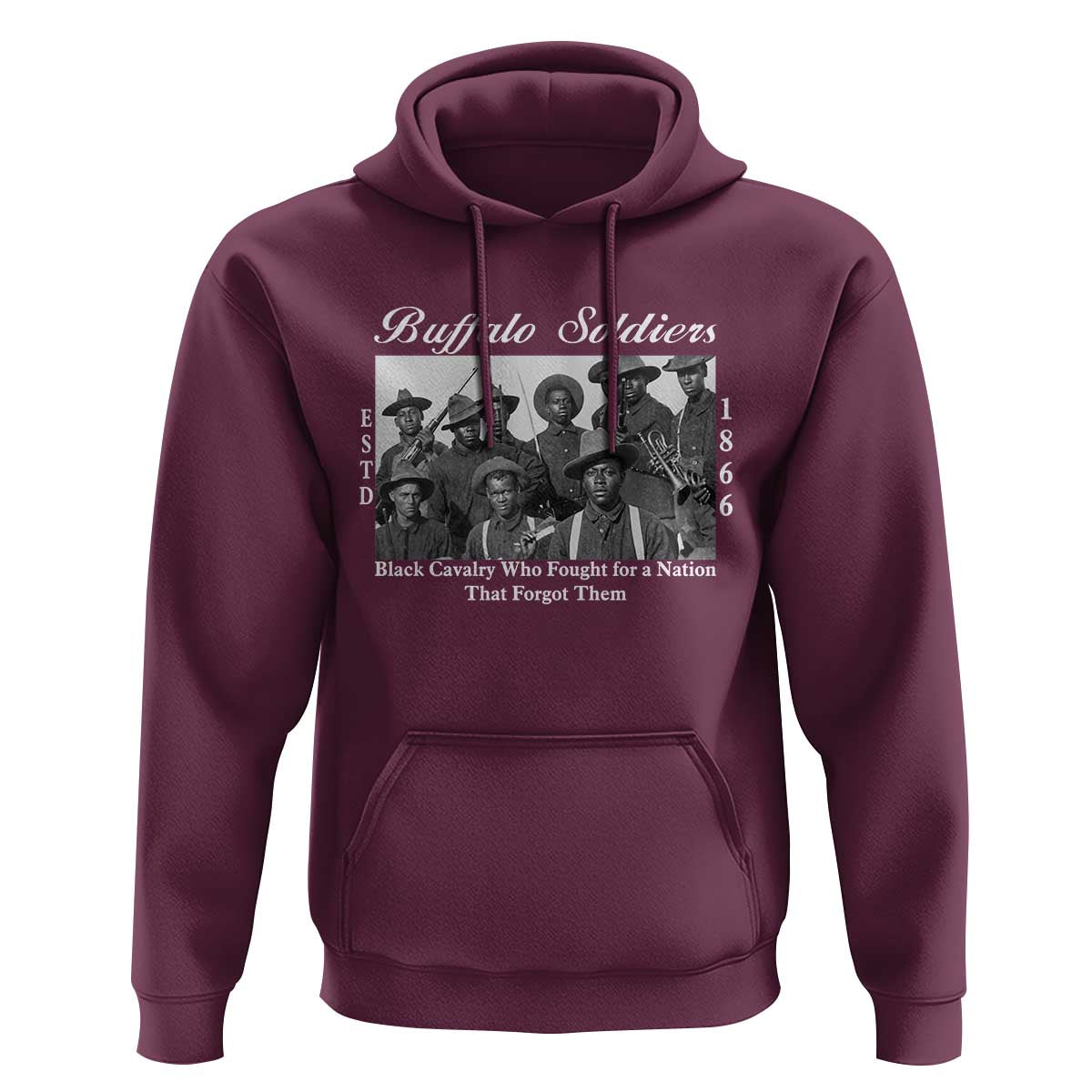 Buffalo Soldiers 1866 African American Cavalry Hoodie Black History Military Heritage Gift