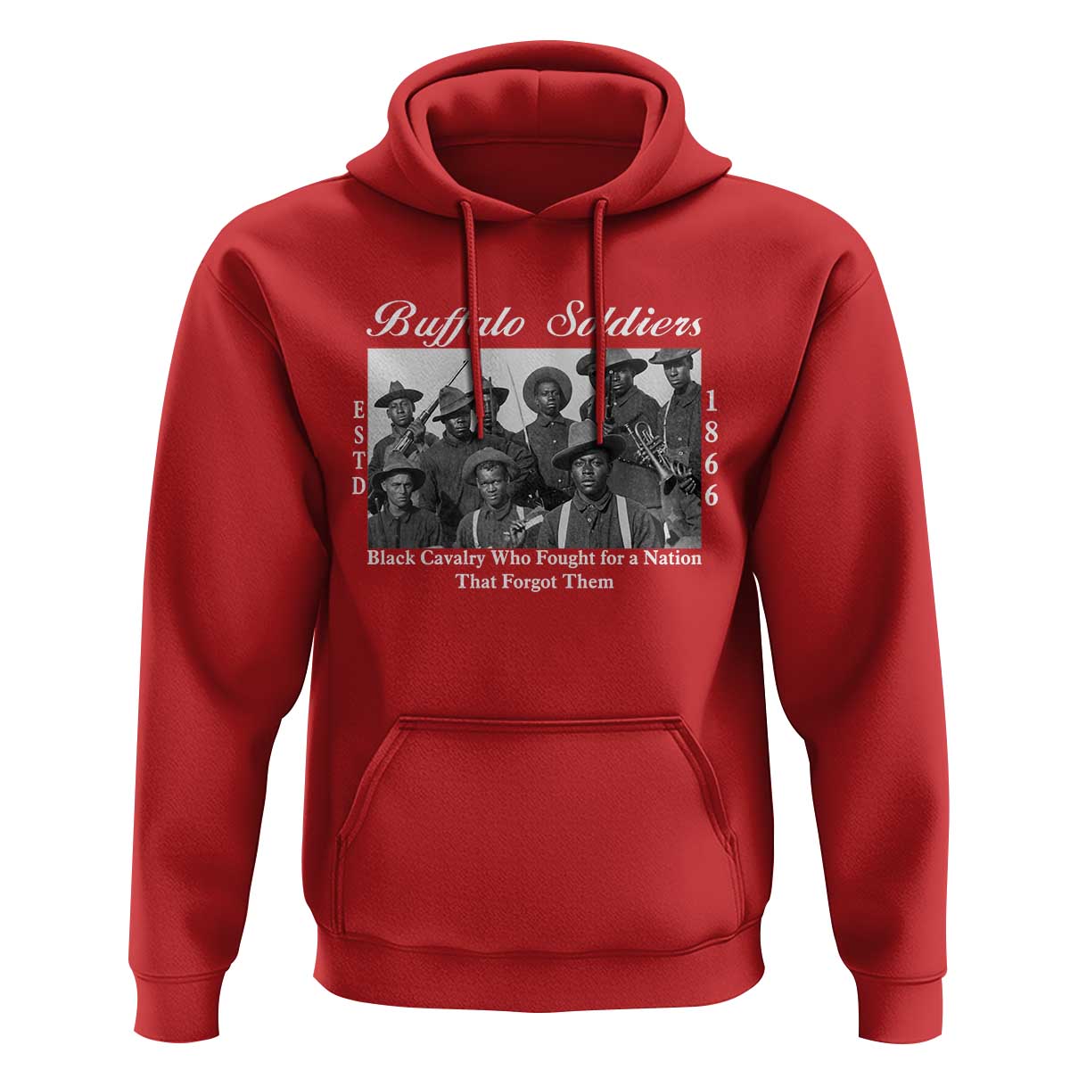 Buffalo Soldiers 1866 African American Cavalry Hoodie Black History Military Heritage Gift