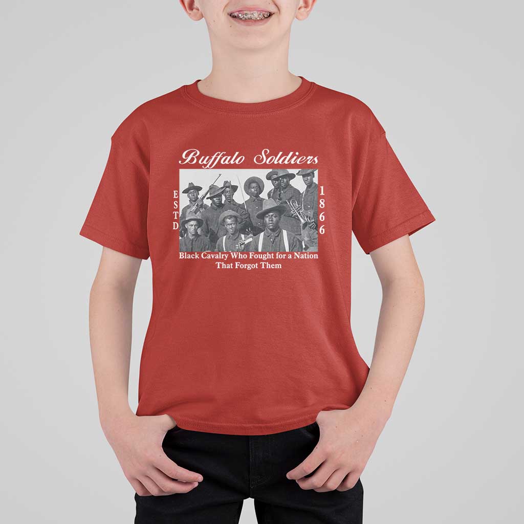 Buffalo Soldiers 1866 African American Cavalry T Shirt For Kid Black History Military Heritage Gift