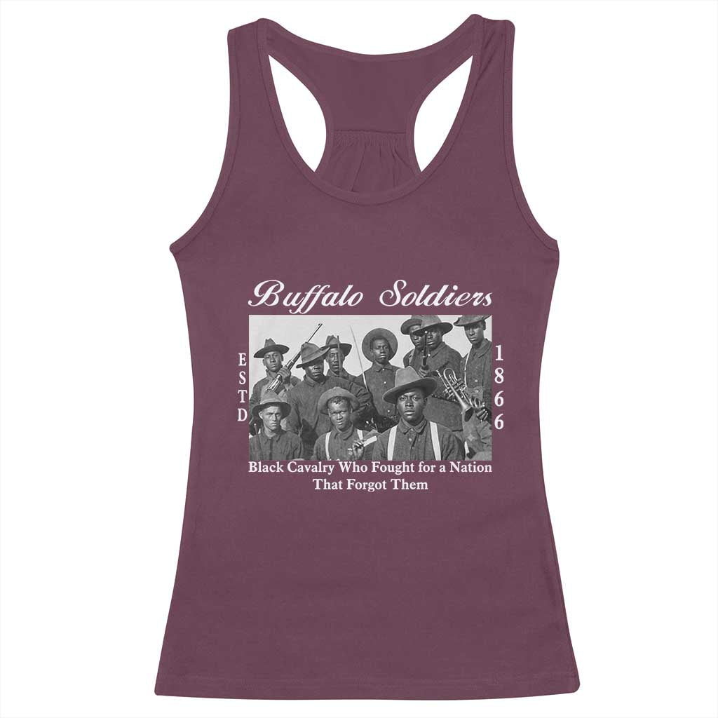 Buffalo Soldiers 1866 African American Cavalry Racerback Tank Top Black History Military Heritage Gift
