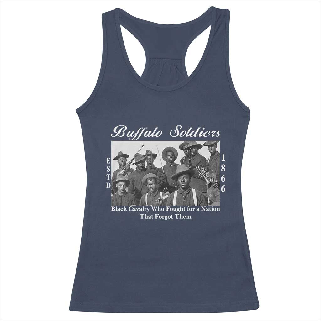 Buffalo Soldiers 1866 African American Cavalry Racerback Tank Top Black History Military Heritage Gift