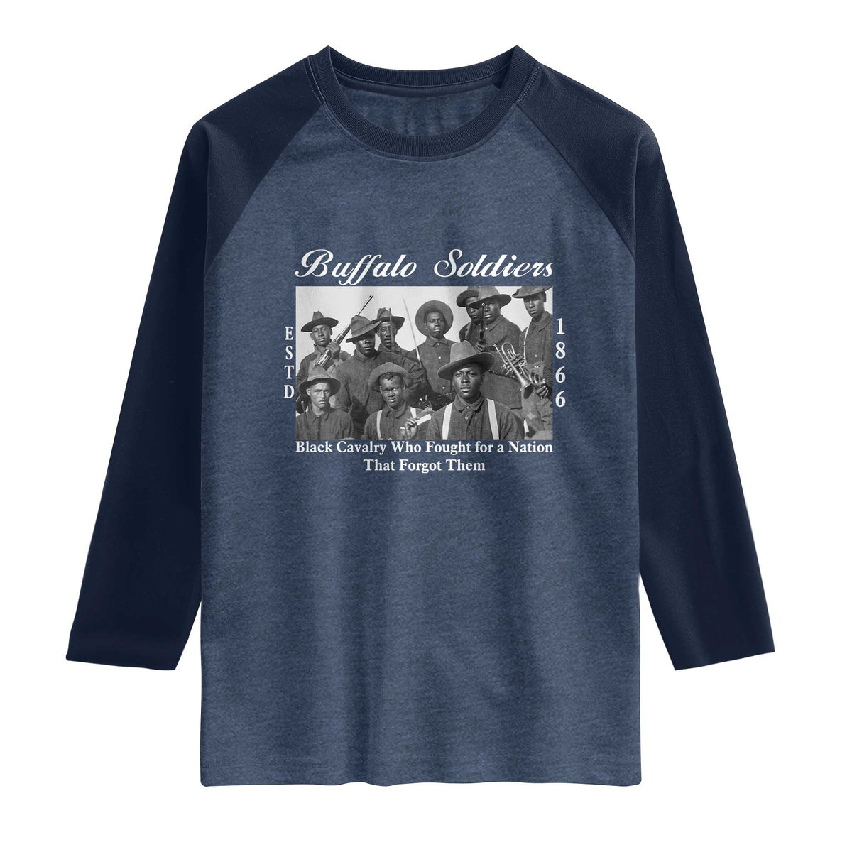 Buffalo Soldiers 1866 African American Cavalry Raglan Shirt Black History Military Heritage Gift