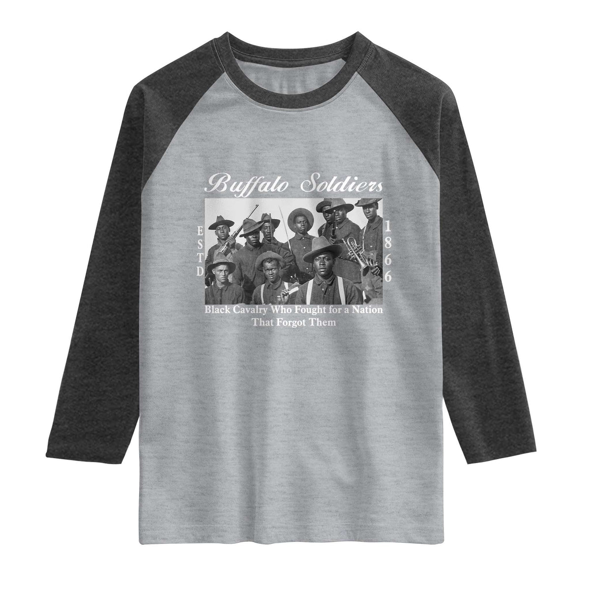 Buffalo Soldiers 1866 African American Cavalry Raglan Shirt Black History Military Heritage Gift