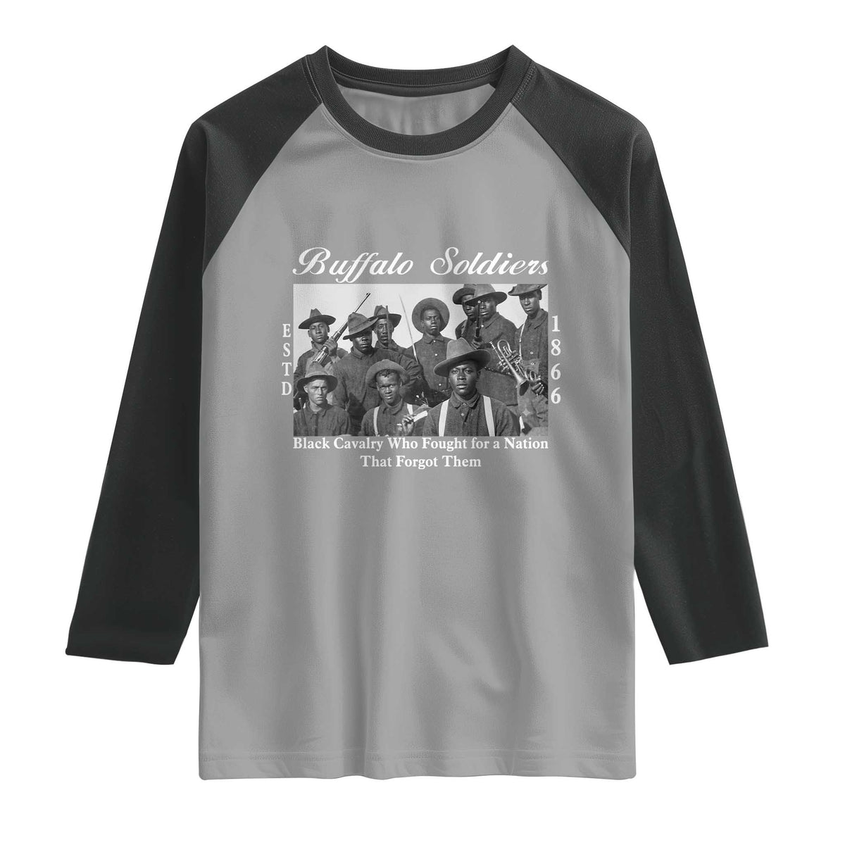 Buffalo Soldiers 1866 African American Cavalry Raglan Shirt Black History Military Heritage Gift