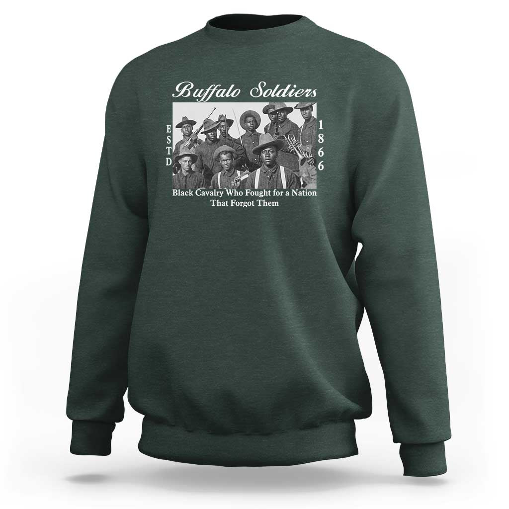 Buffalo Soldiers 1866 African American Cavalry Sweatshirt Black History Military Heritage Gift