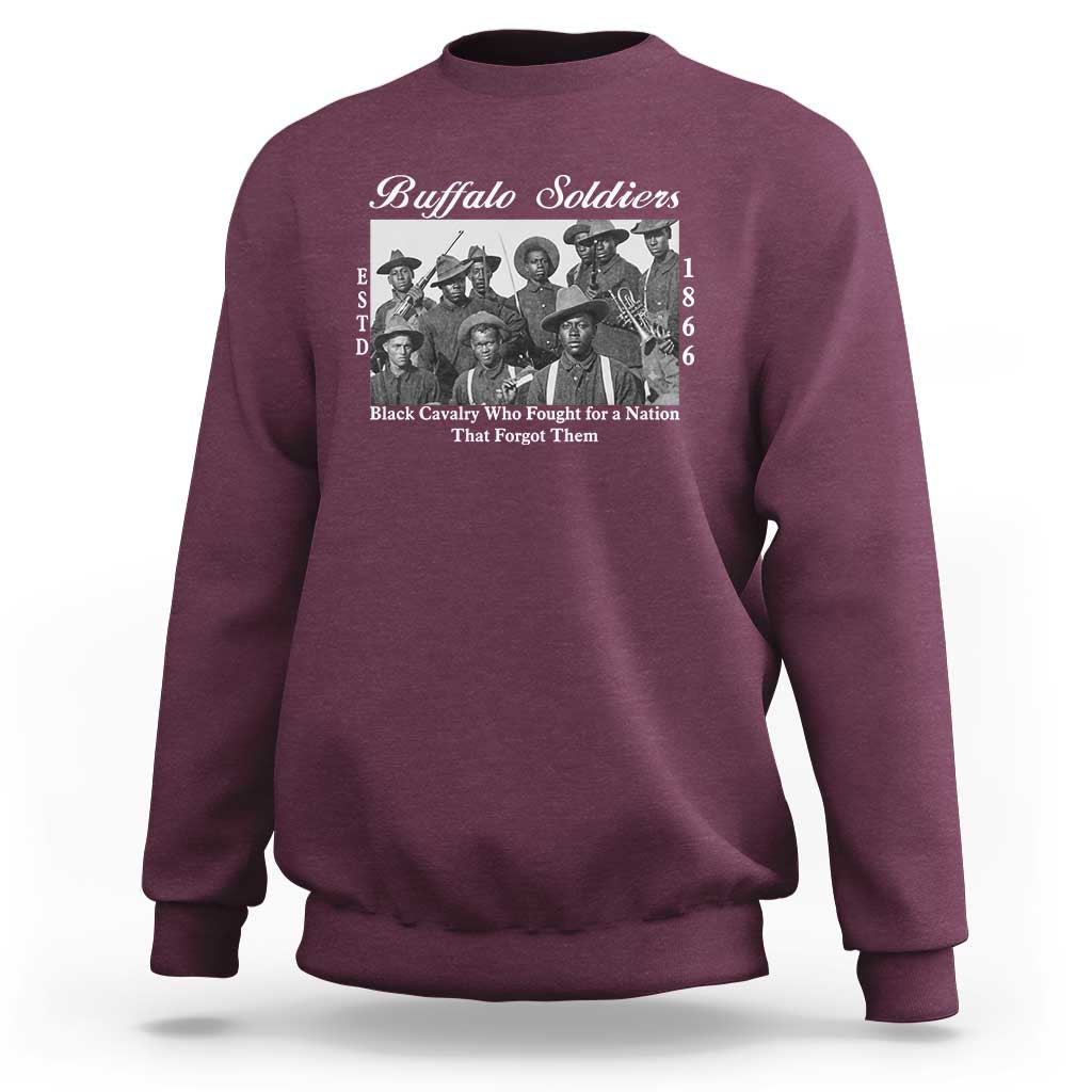 Buffalo Soldiers 1866 African American Cavalry Sweatshirt Black History Military Heritage Gift