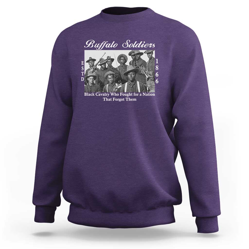 Buffalo Soldiers 1866 African American Cavalry Sweatshirt Black History Military Heritage Gift