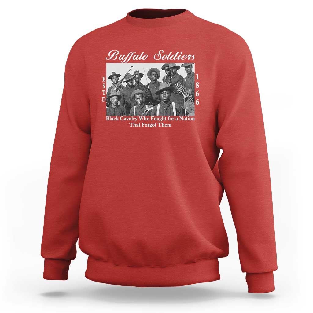 Buffalo Soldiers 1866 African American Cavalry Sweatshirt Black History Military Heritage Gift