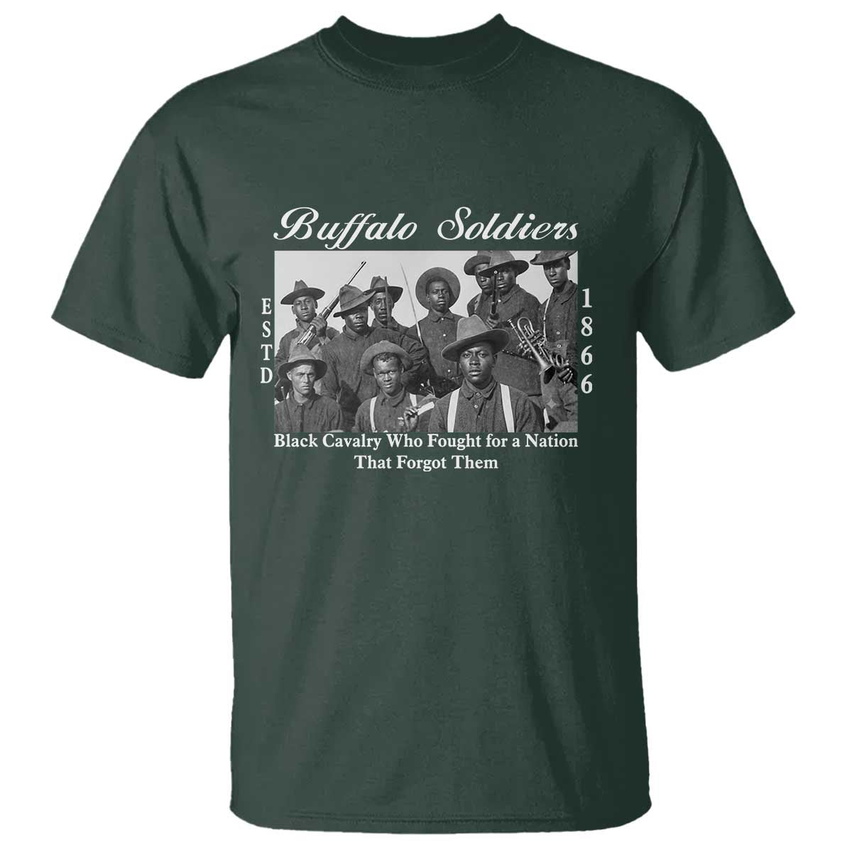 Buffalo Soldiers 1866 African American Cavalry T Shirt Black History Military Heritage Gift