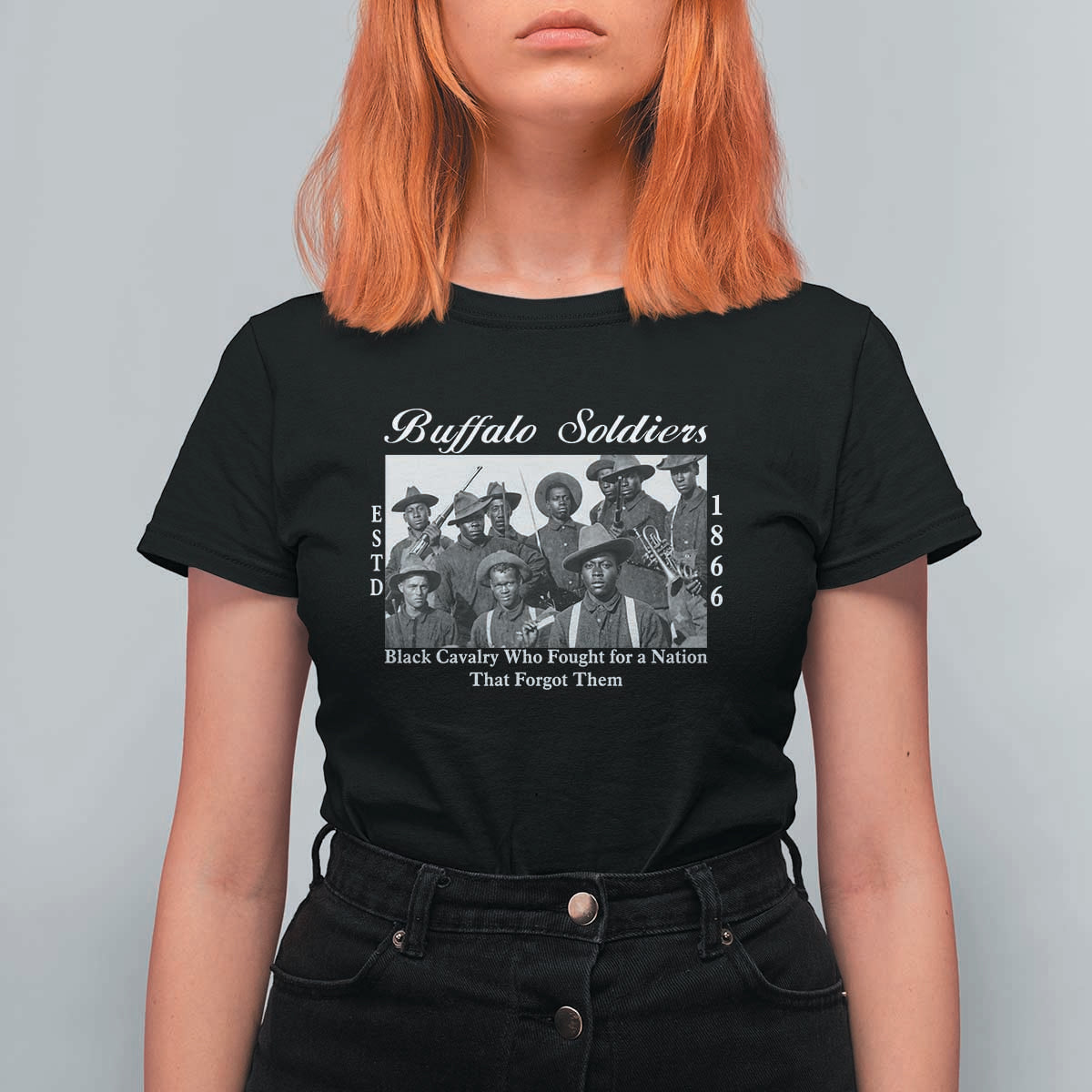 Buffalo Soldiers 1866 African American Cavalry T Shirt For Women Black History Military Heritage Gift