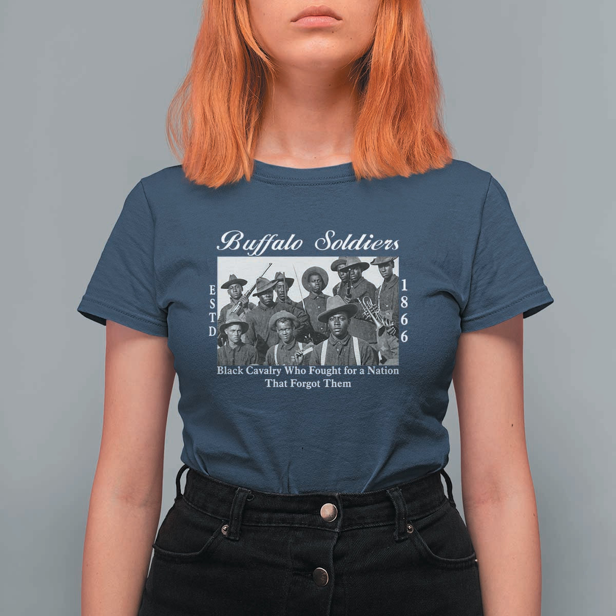 Buffalo Soldiers 1866 African American Cavalry T Shirt For Women Black History Military Heritage Gift