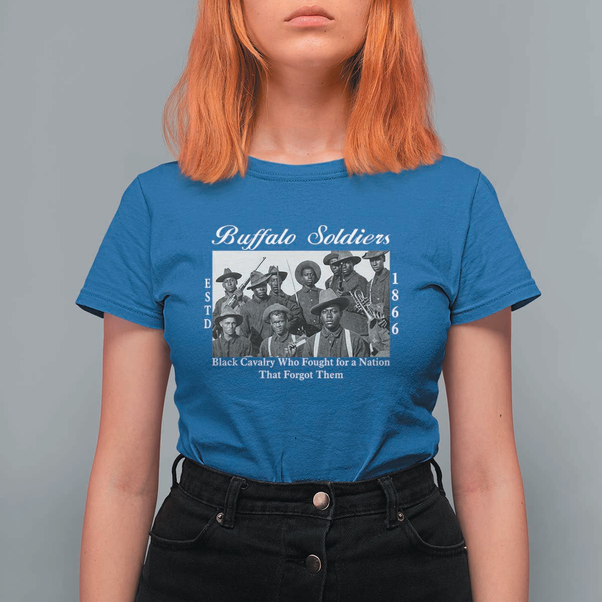 Buffalo Soldiers 1866 African American Cavalry T Shirt For Women Black History Military Heritage Gift