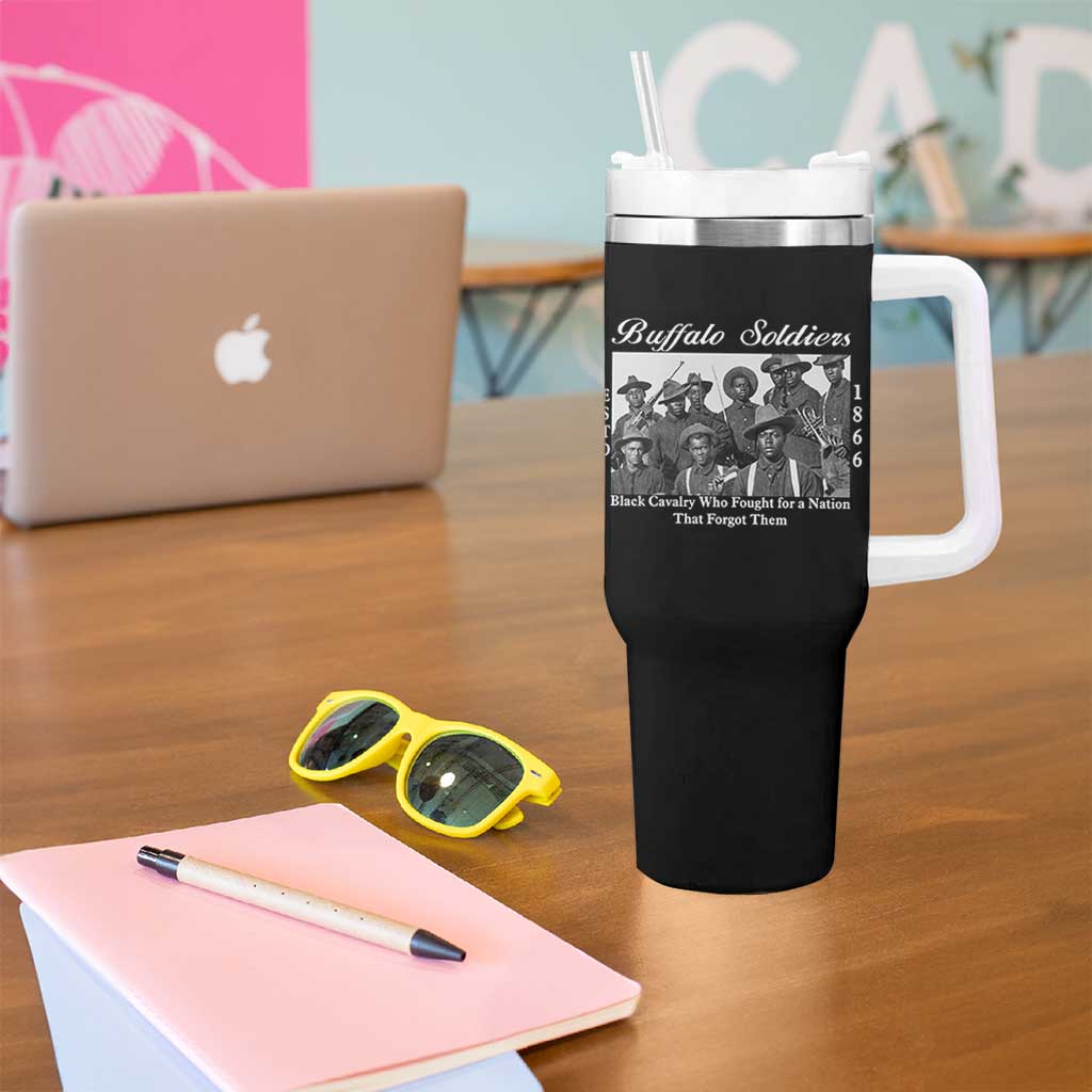 Buffalo Soldiers 1866 African American Cavalry Tumbler With Handle Black History Military Heritage Gift