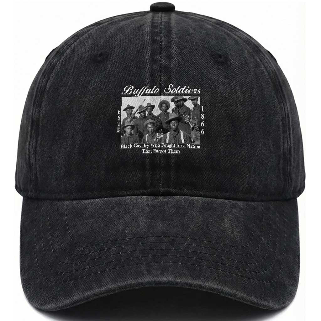 Buffalo Soldiers 1866 African American Cavalry Washed Cotton Baseball Cap Black History Military Heritage Gift
