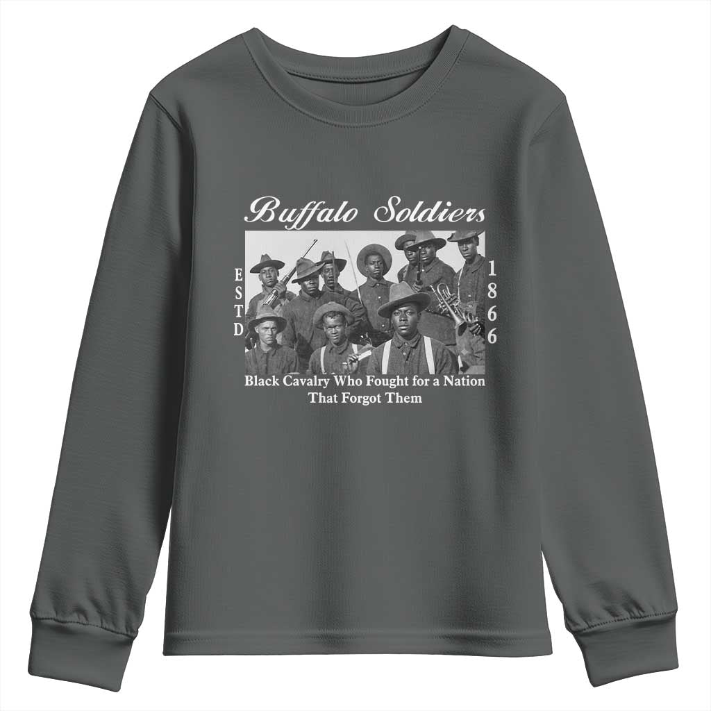 Buffalo Soldiers 1866 African American Cavalry Youth Sweatshirt Black History Military Heritage Gift