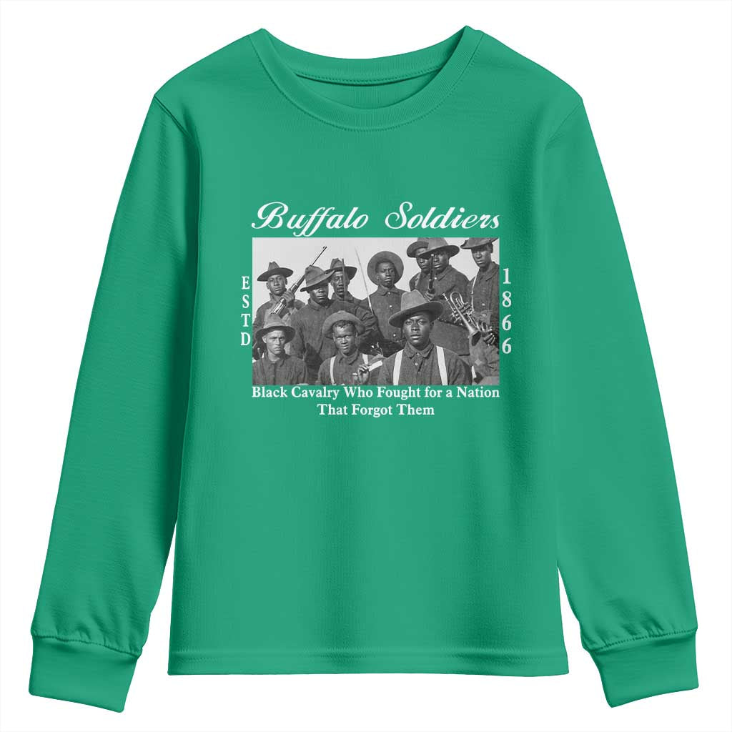 Buffalo Soldiers 1866 African American Cavalry Youth Sweatshirt Black History Military Heritage Gift