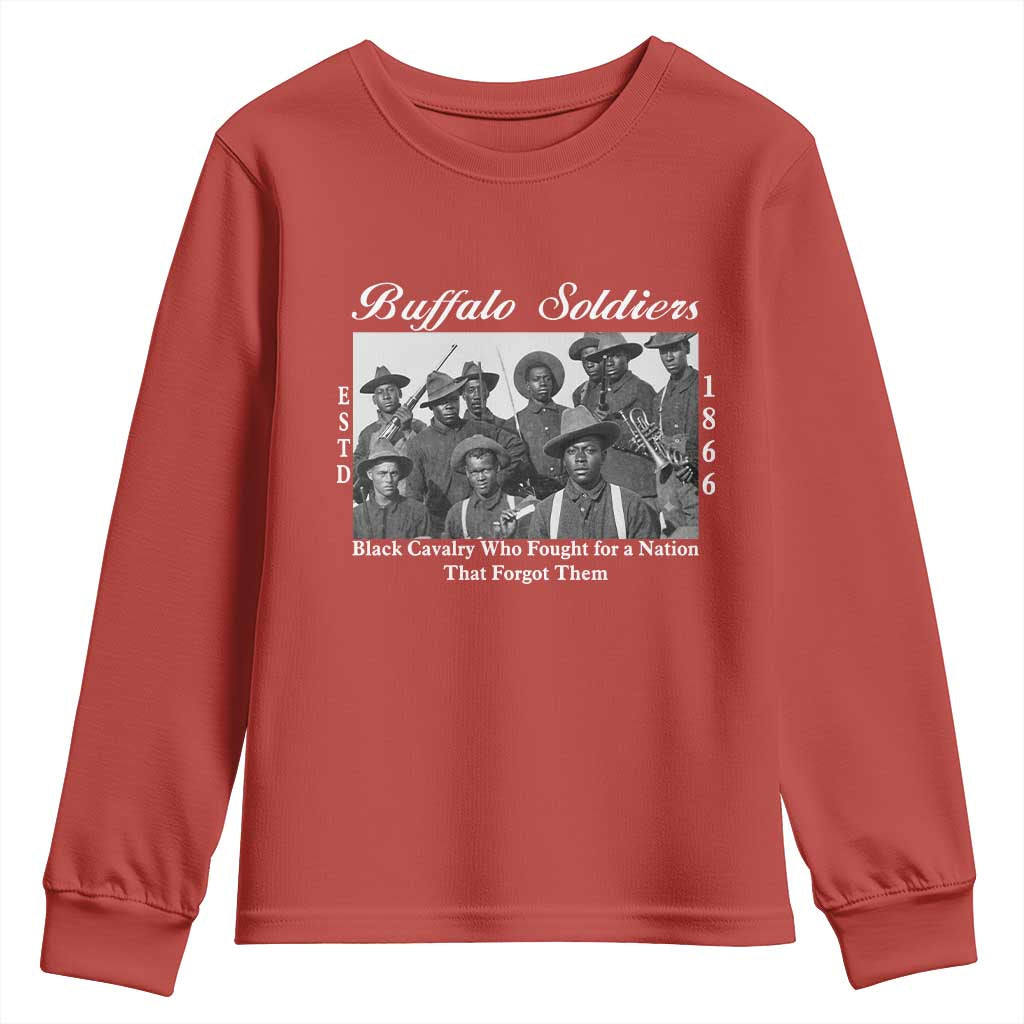 Buffalo Soldiers 1866 African American Cavalry Youth Sweatshirt Black History Military Heritage Gift