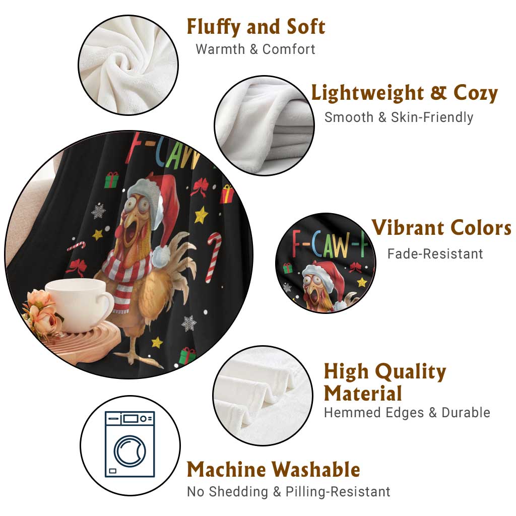 Funny F Caw F Chicken Joke Gift Throw Blanket Christmas Gift - Wonder Print Shop