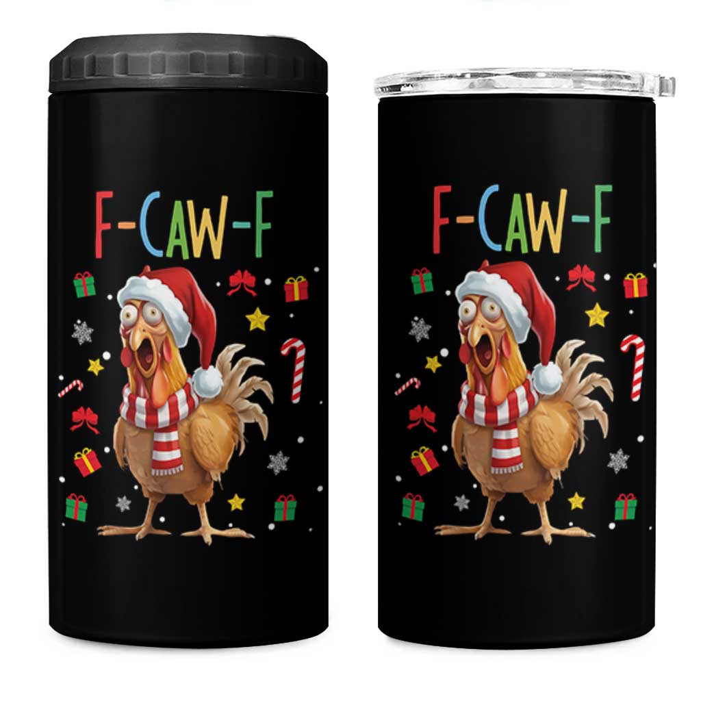 Funny F Caw F Chicken Joke Gift 4 in 1 Can Cooler Tumbler Christmas Gift - Wonder Print Shop