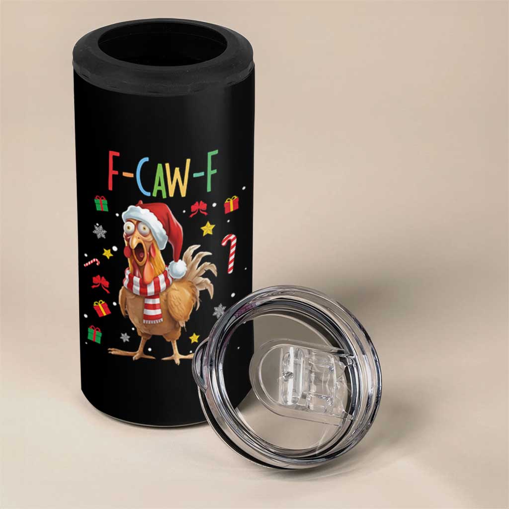 Funny F Caw F Chicken Joke Gift 4 in 1 Can Cooler Tumbler Christmas Gift - Wonder Print Shop